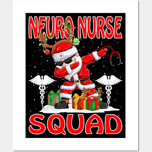 Christmas Neuro Nurse Squad Reindeer Pajama Dabing Santa Posters and Art